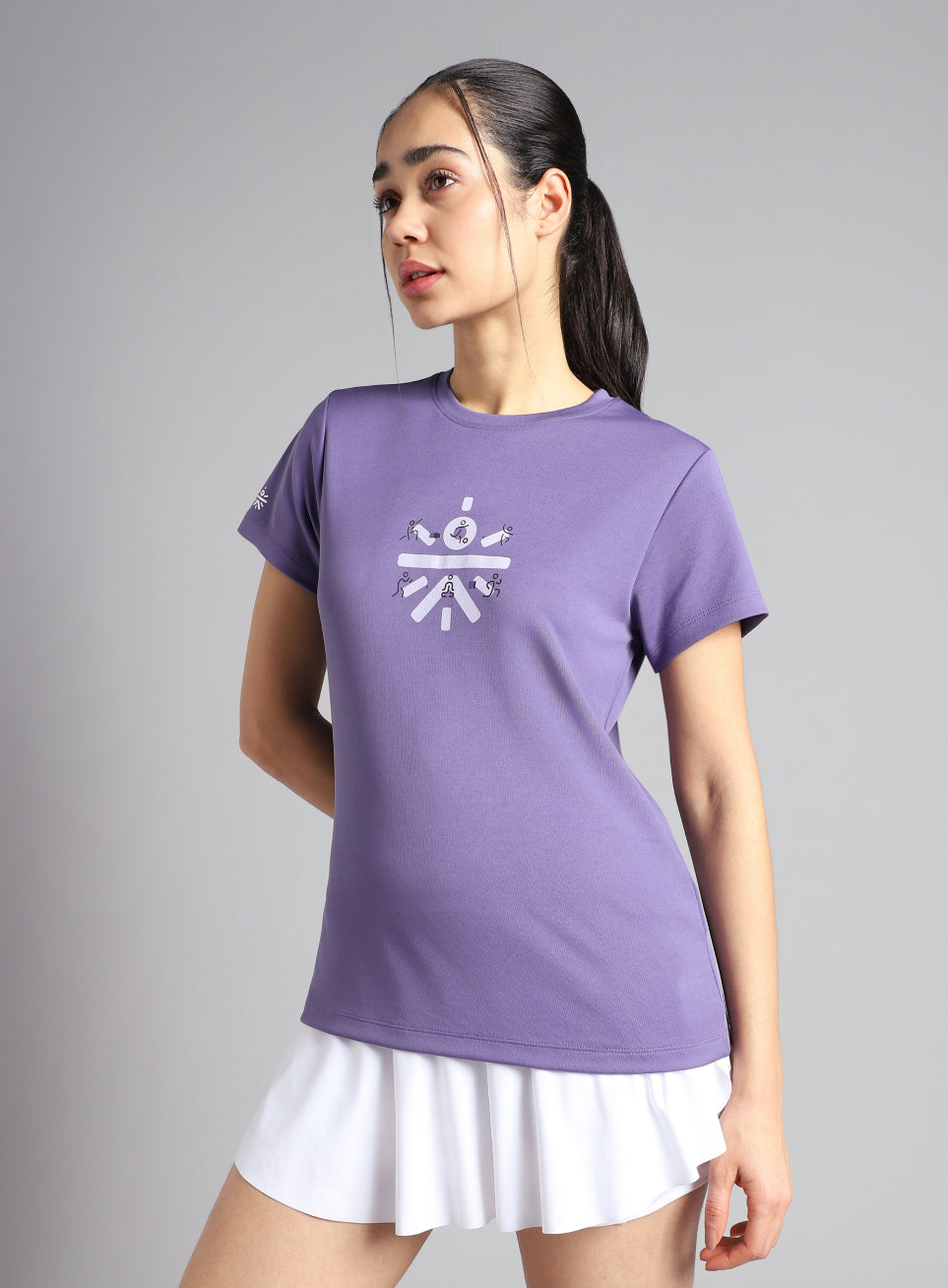 Women's Purple Graphic Play Performance T-shirt