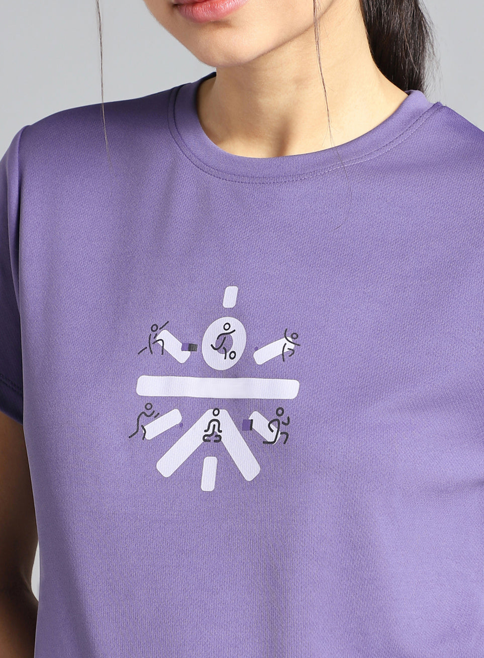 Women's Purple Graphic Play Performance T-shirt