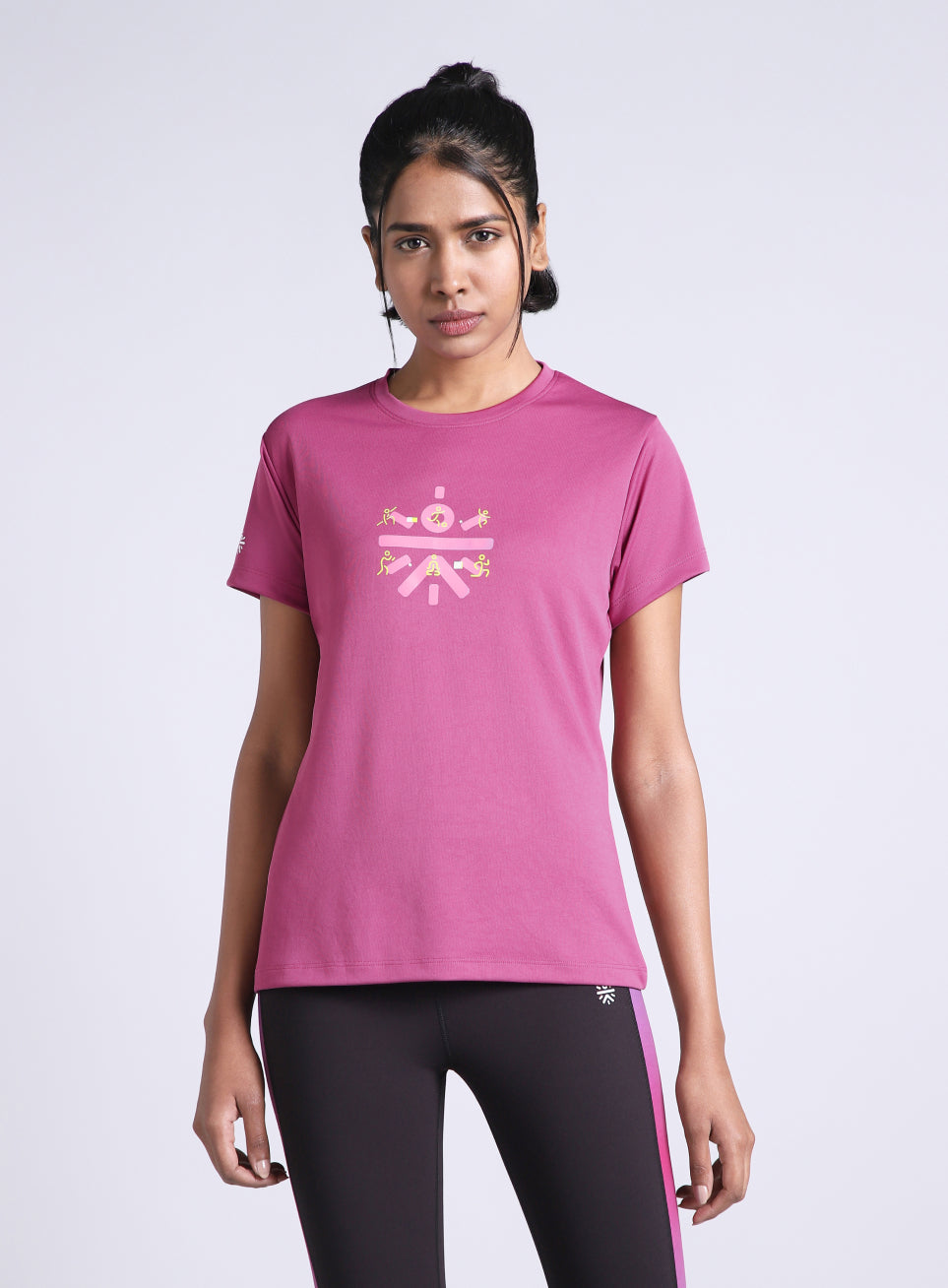 Women's Pink Graphic Play Performance T-shirt