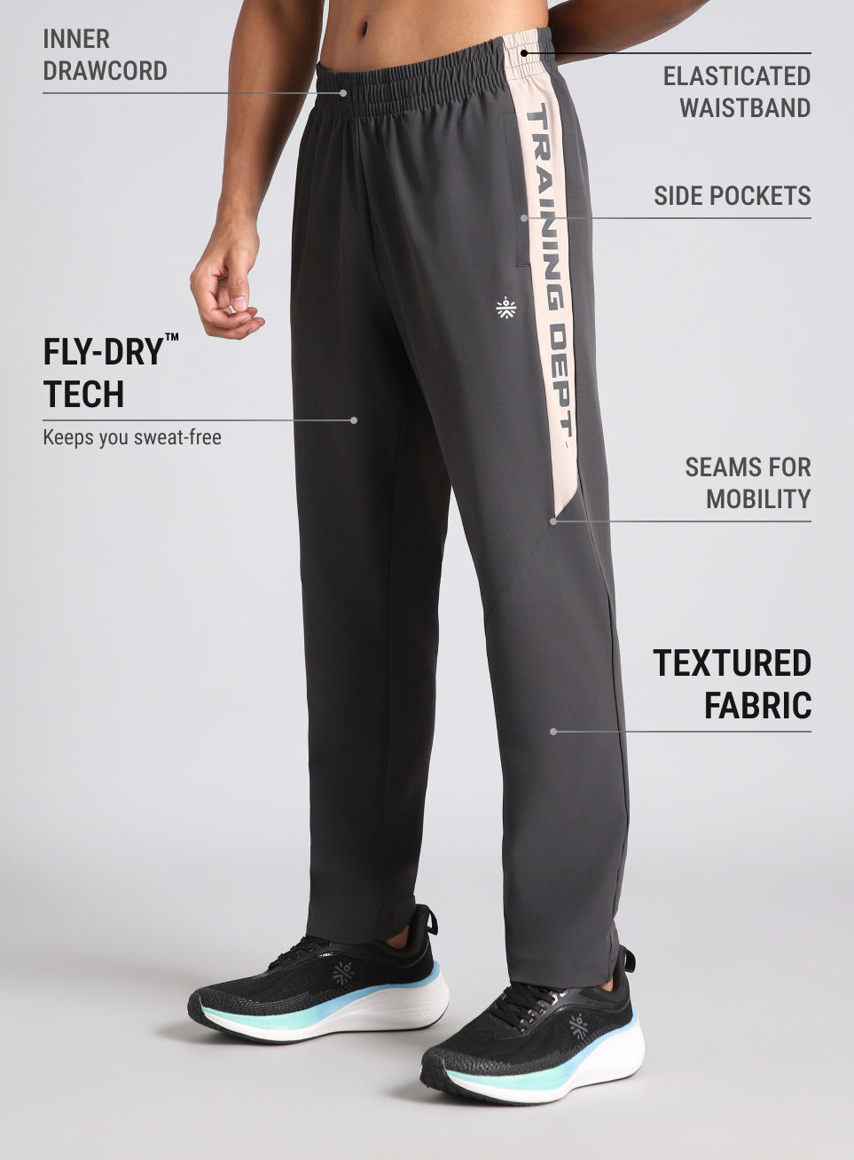 Men's Dark Grey Training Department Trackpants