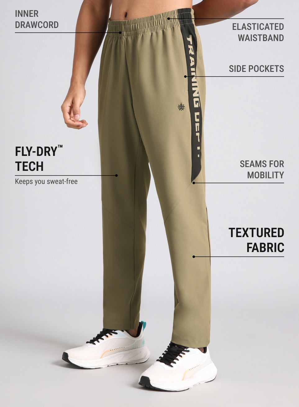 Men's Beige Training Department Trackpants