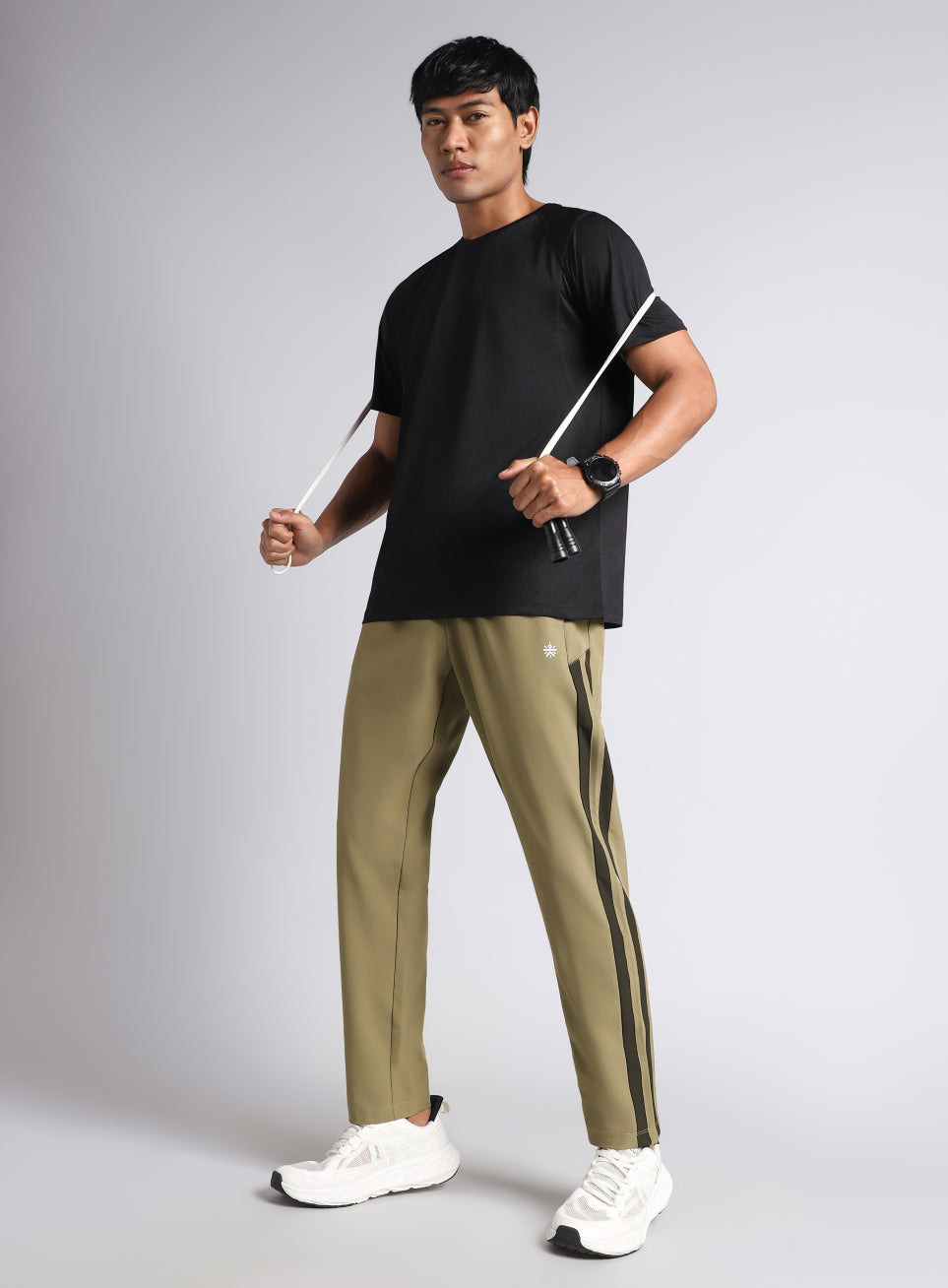 Men's Beige Sporty Training Trackpants