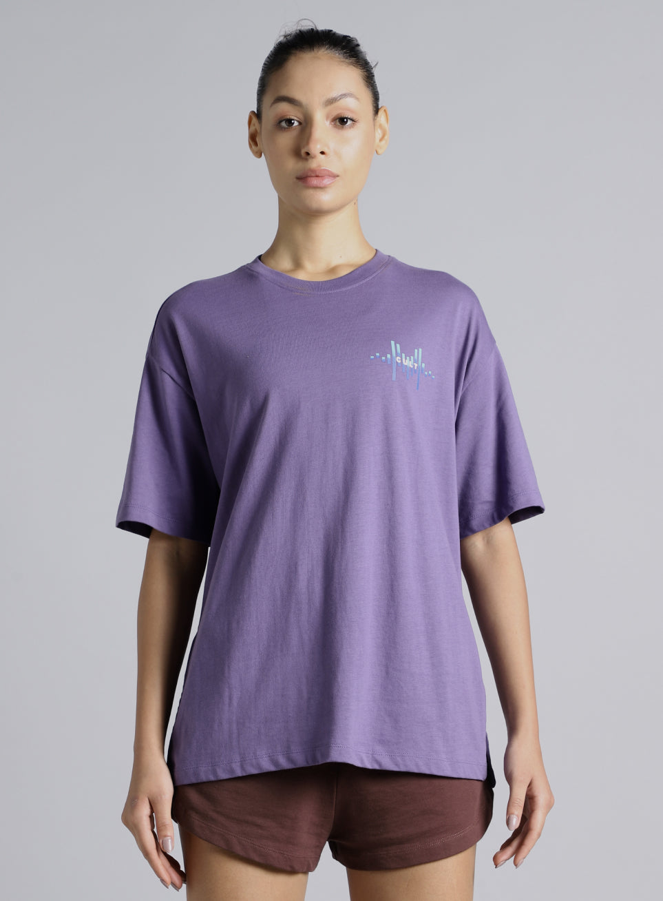 Women's Purple Feel the Beat Print T-shirt