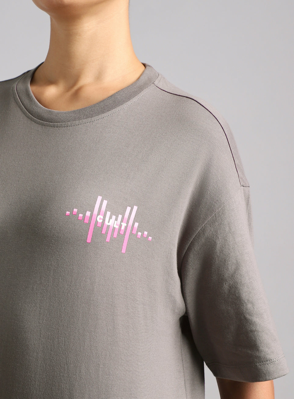 Women's Dark Grey Feel the Beat Print T-shirt