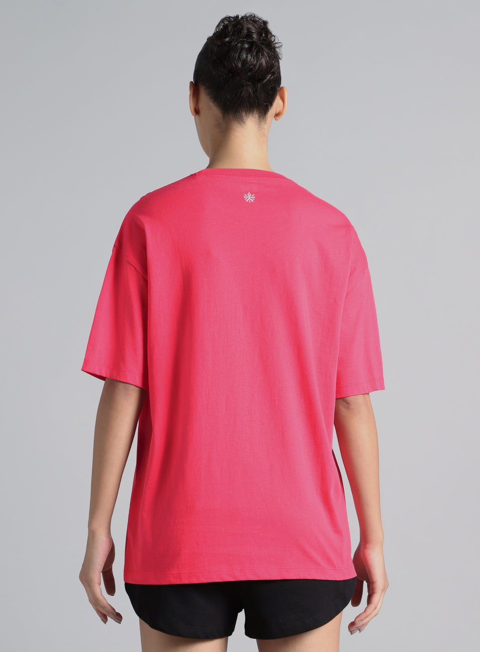 Women's Pink You Got This Puff Print Peach Oversized T-shirt