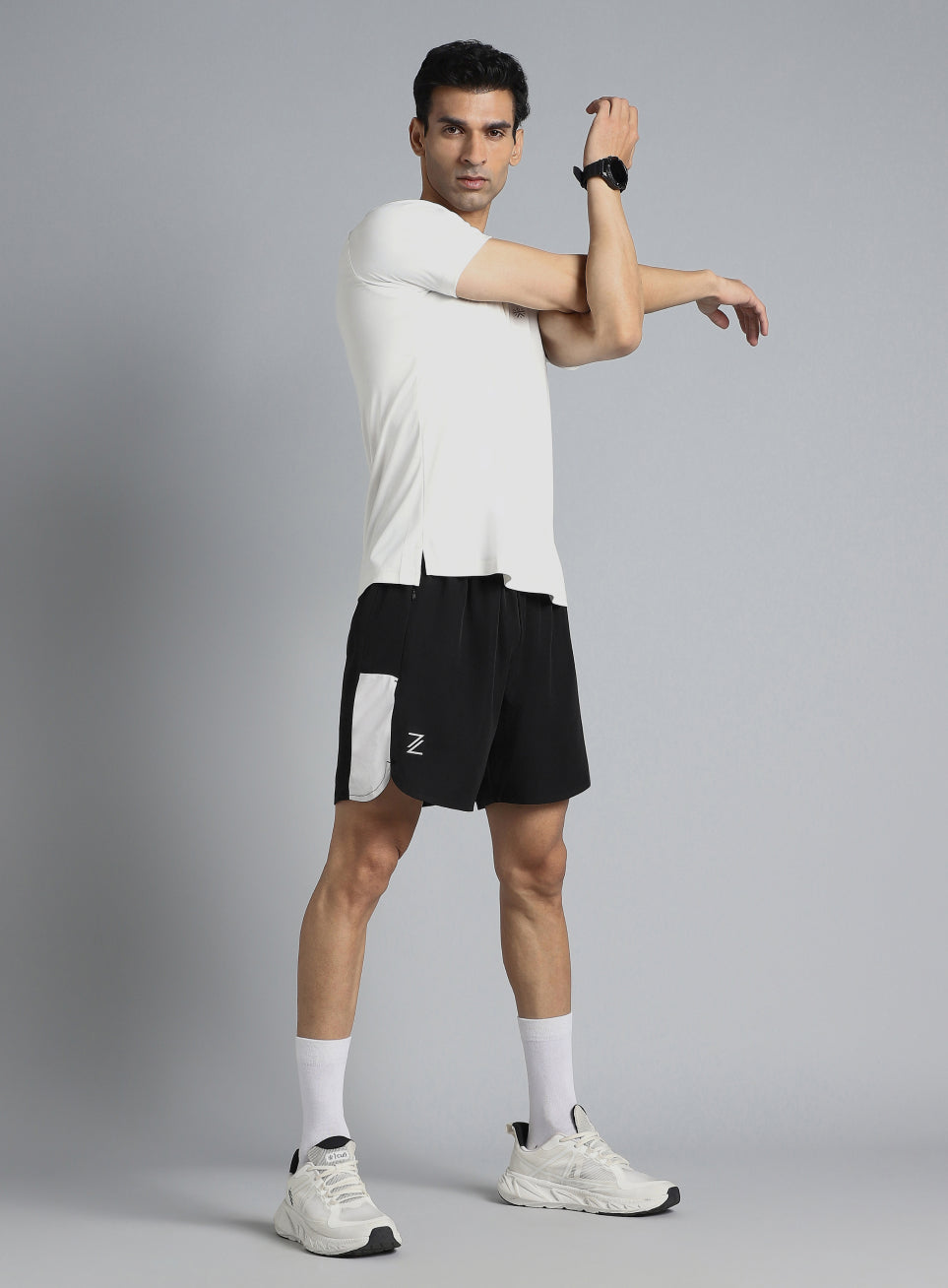 Men's Black Pace Up Runner's Shorts