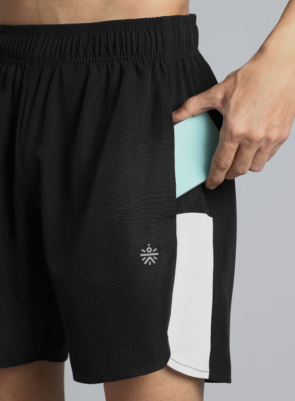 Men's Black Pace Up Runner's Shorts