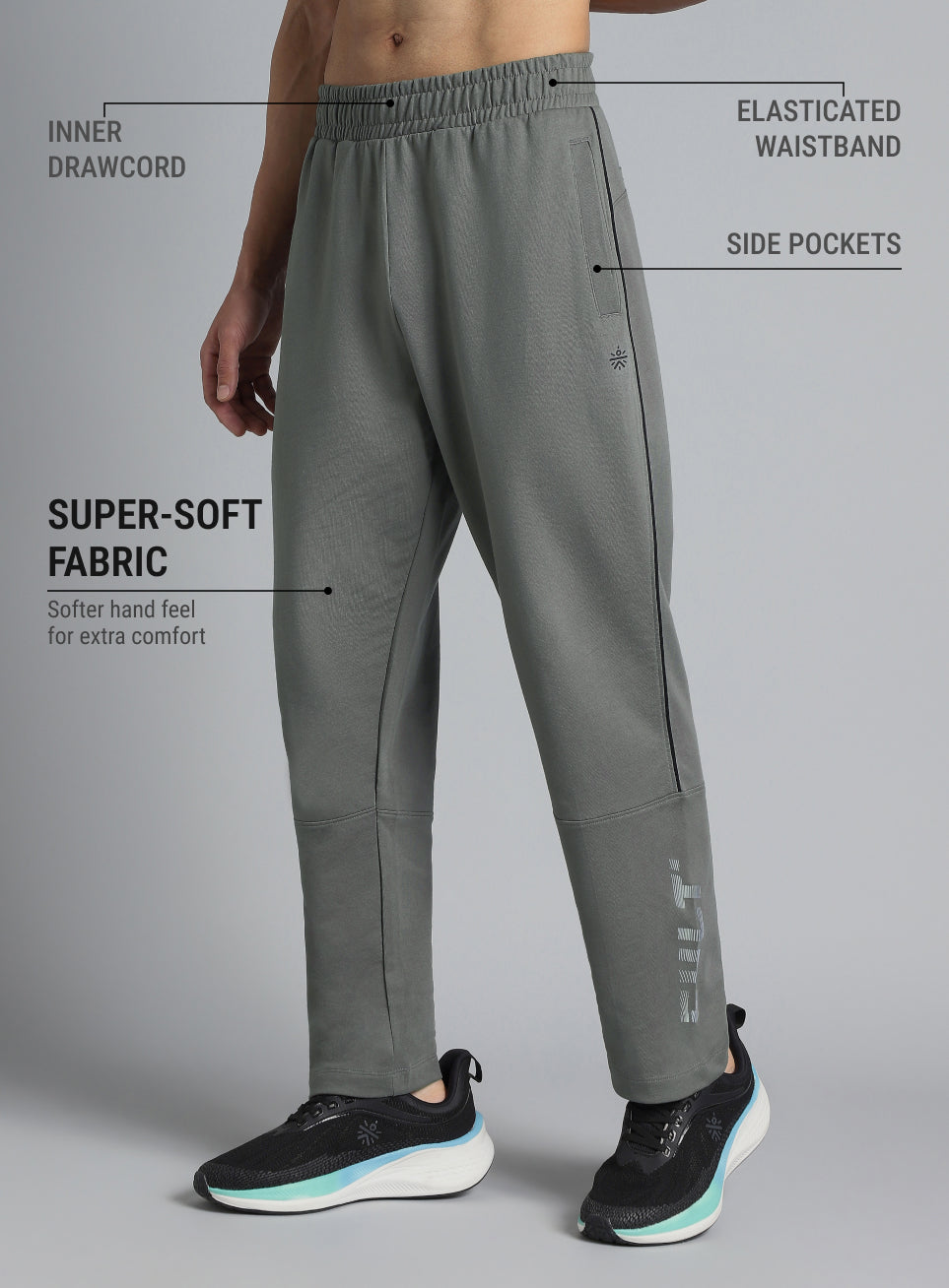 Men's Dark Grey Dance Brand Carrier Trackpants