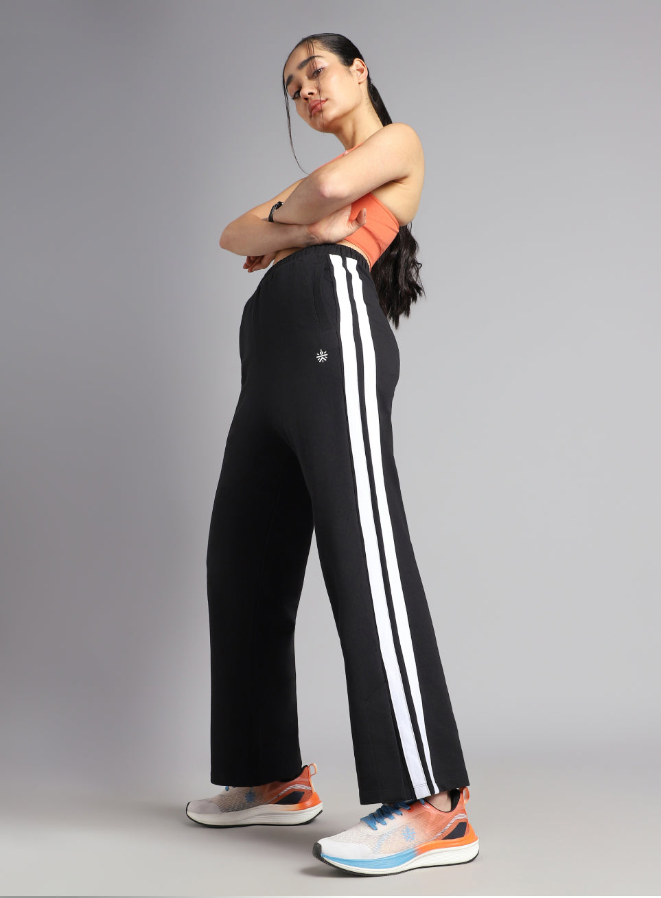Women's Black Dance Flow Trackpants
