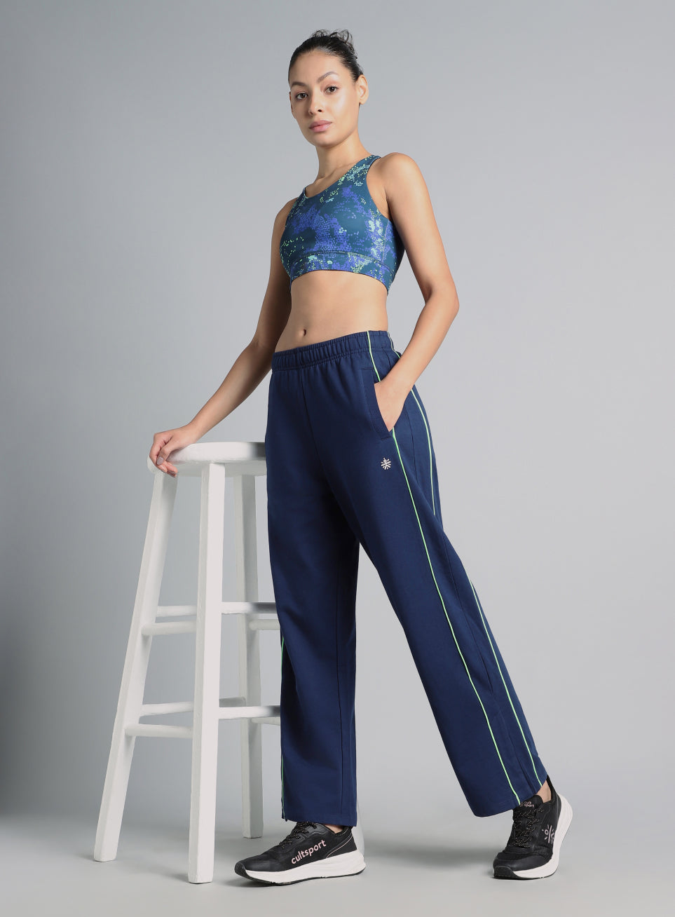 Women's Blue Community Straight Trackpants
