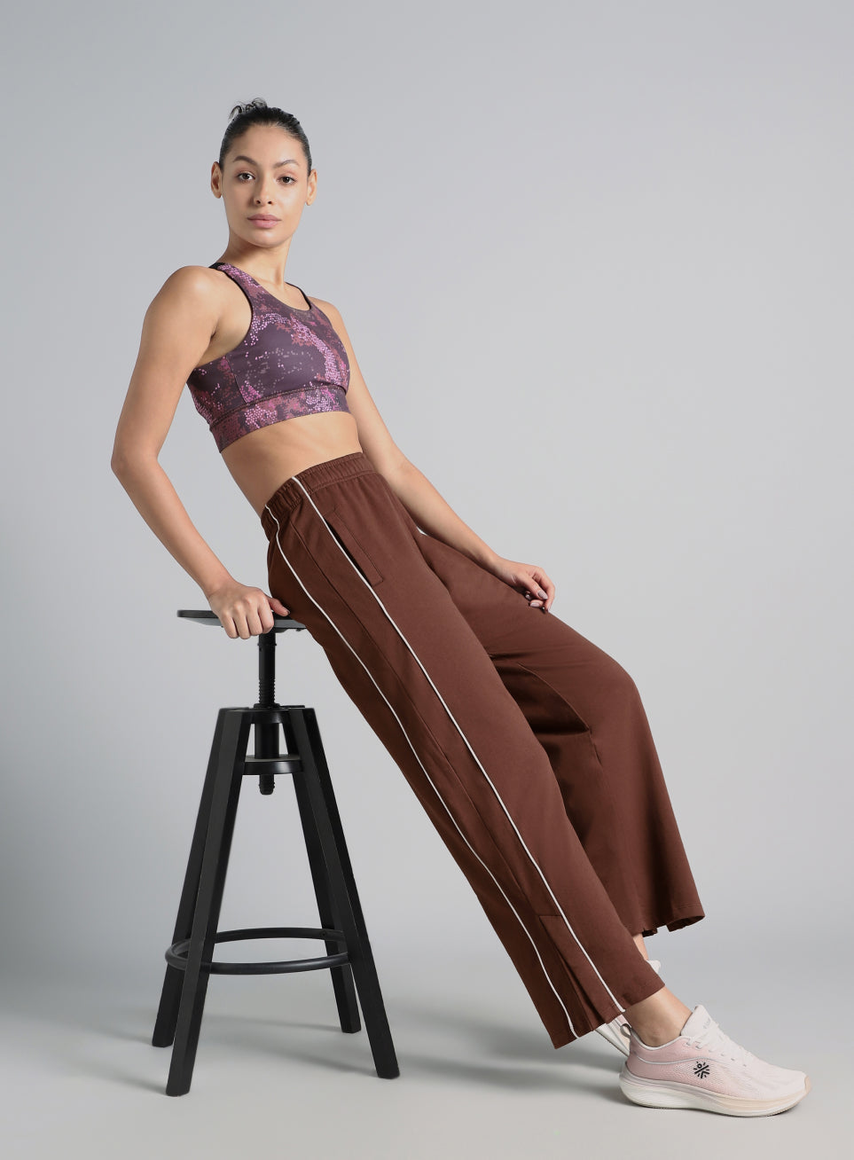 Women's Brown Community Straight Trackpants