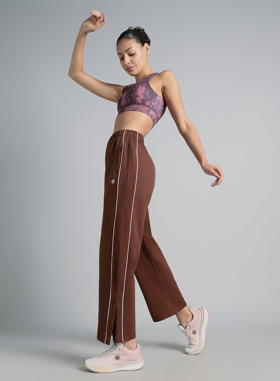 Women's Brown Community Straight Trackpants
