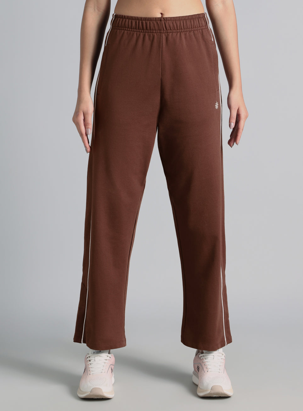 Women's Brown Community Straight Trackpants