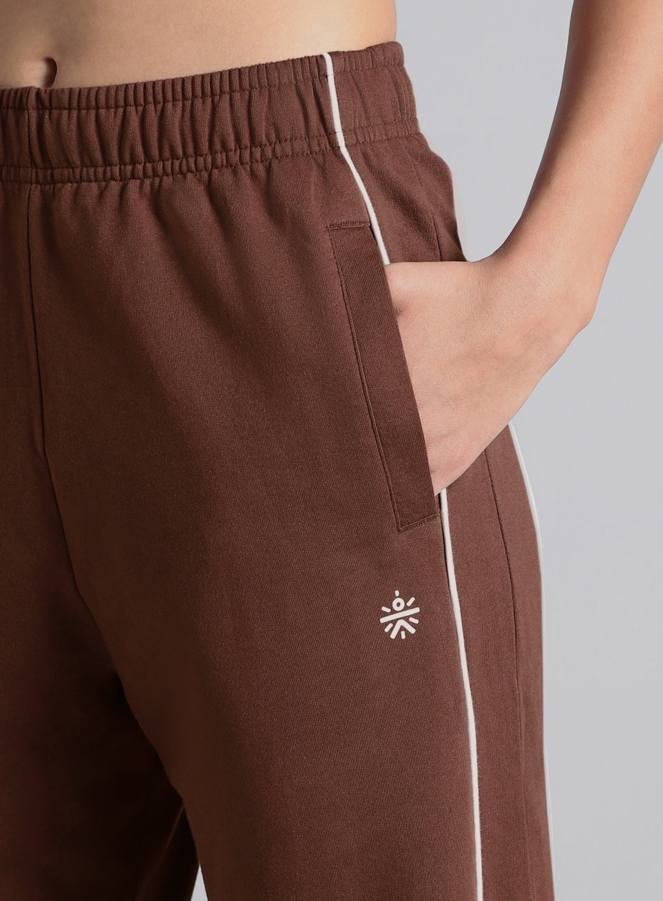 Women's Brown Community Straight Trackpants