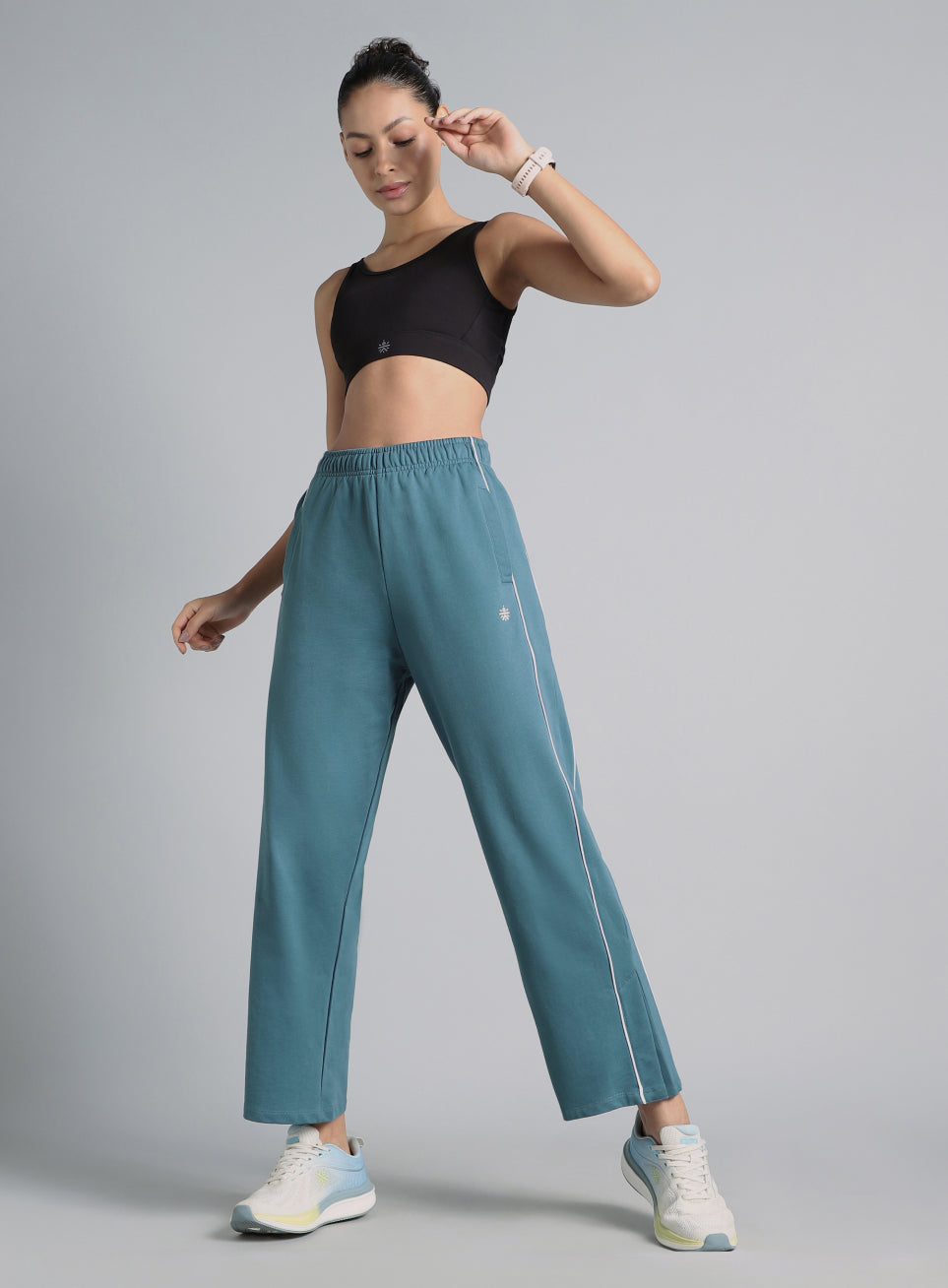 Women's Blue Community Straight Trackpants
