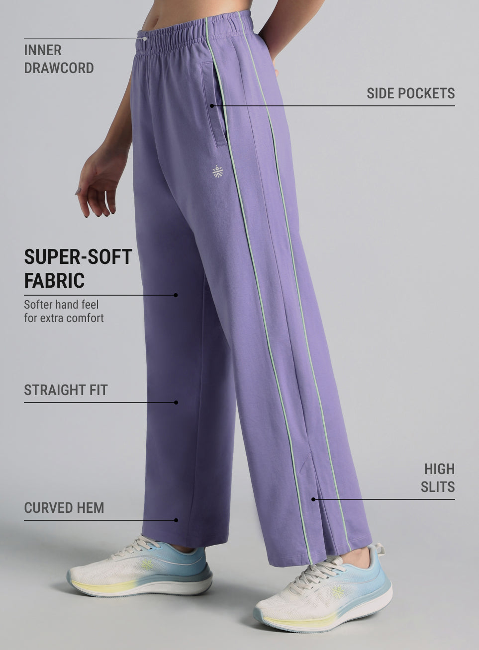 Women's Purple Community Straight Trackpants