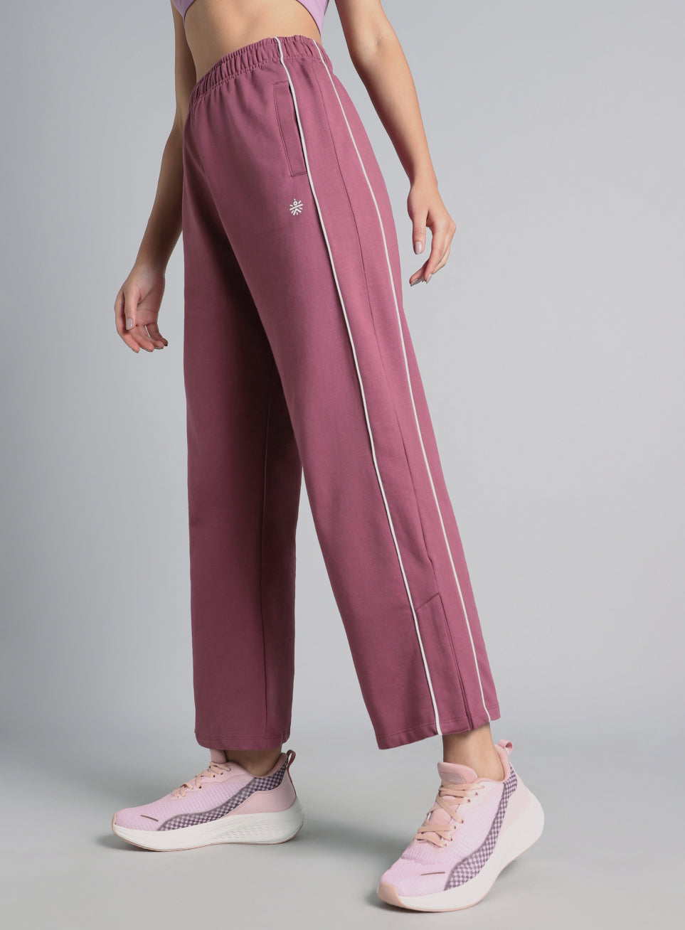 Women's Pink Community Straight Trackpants