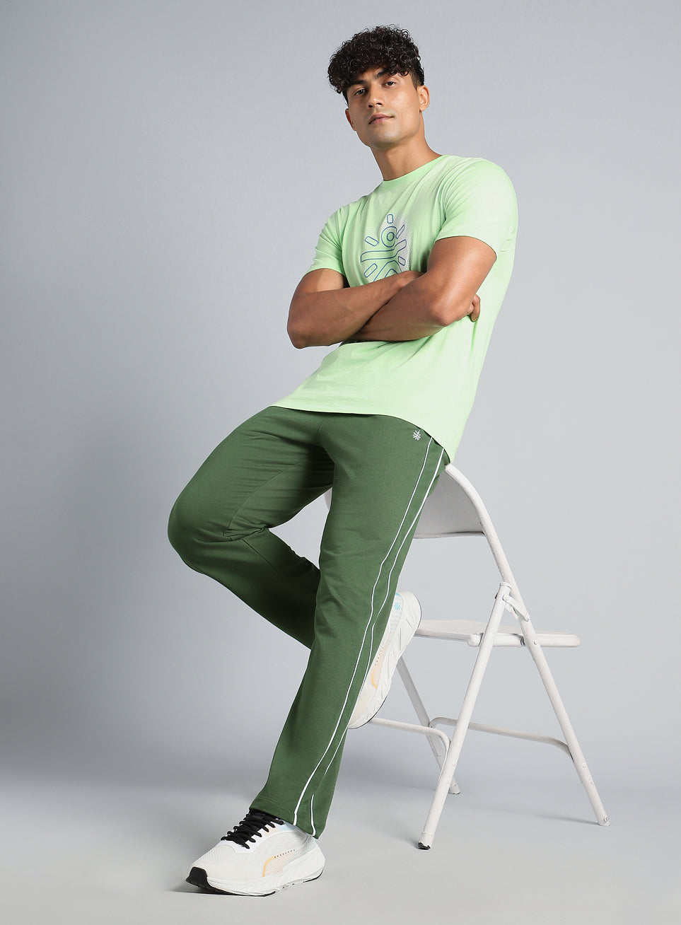 Men's Olive Level Up Sports Trackpants