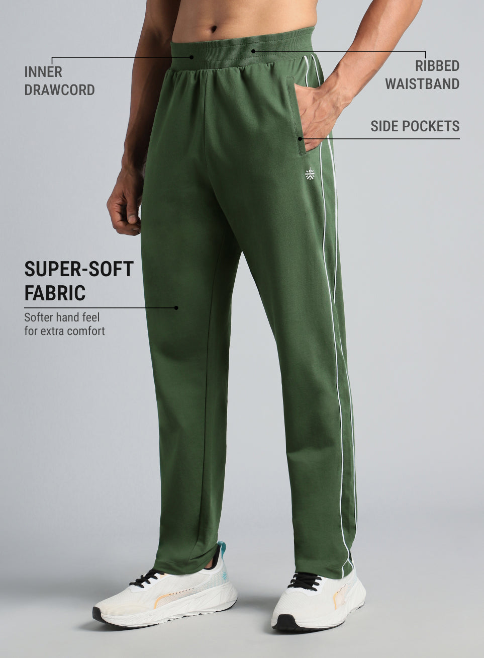 Men's Olive Level Up Sports Trackpants