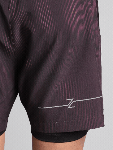 Men's Wine Urban Camo Run Built-in Shorts