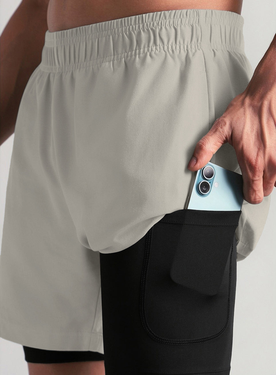 Men's Run Elevate Grey Integrated Shorts
