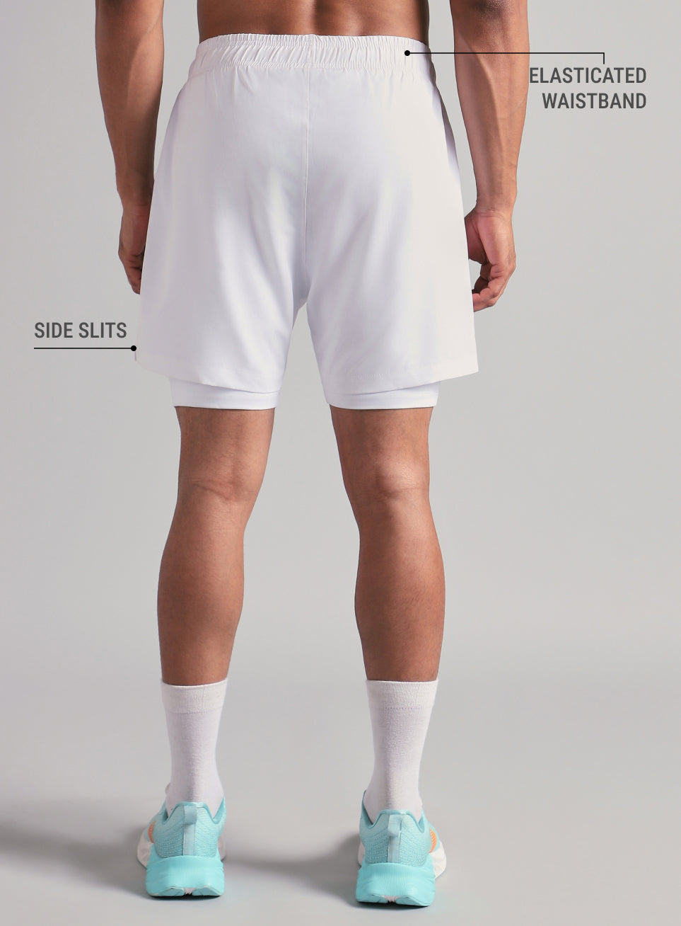 Men's Run Elevate White Integrated Shorts