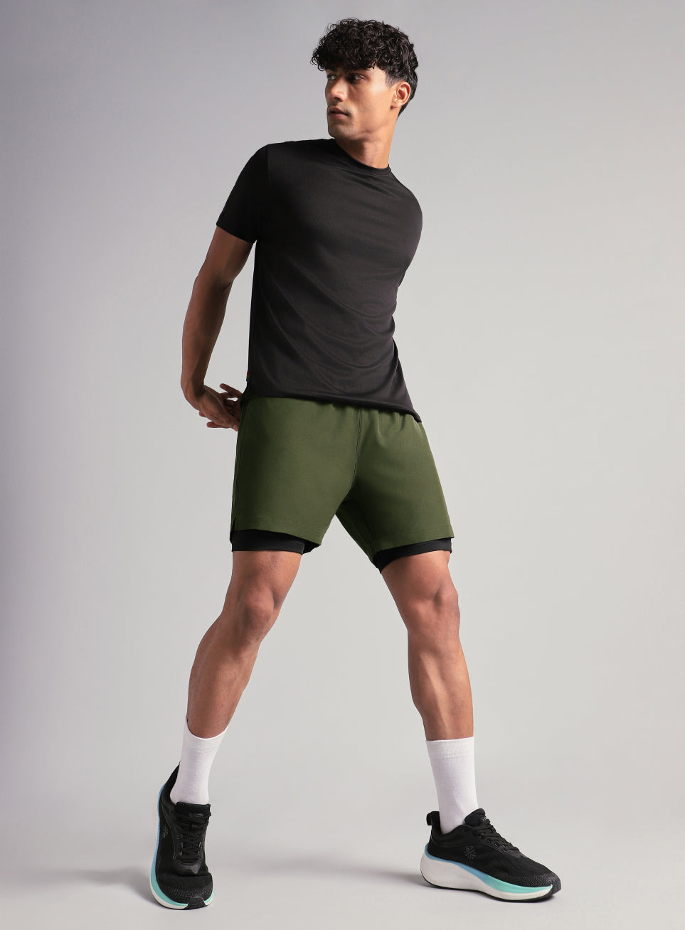 Men's Run Elevate Olive Integrated Shorts
