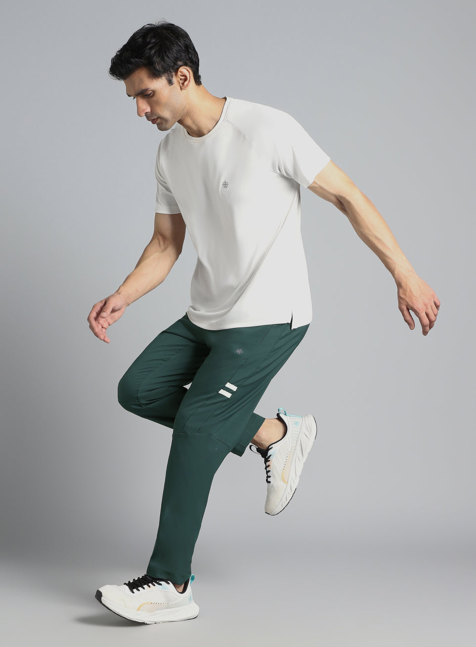 Men's Turquoise Pacer Running Trackpants