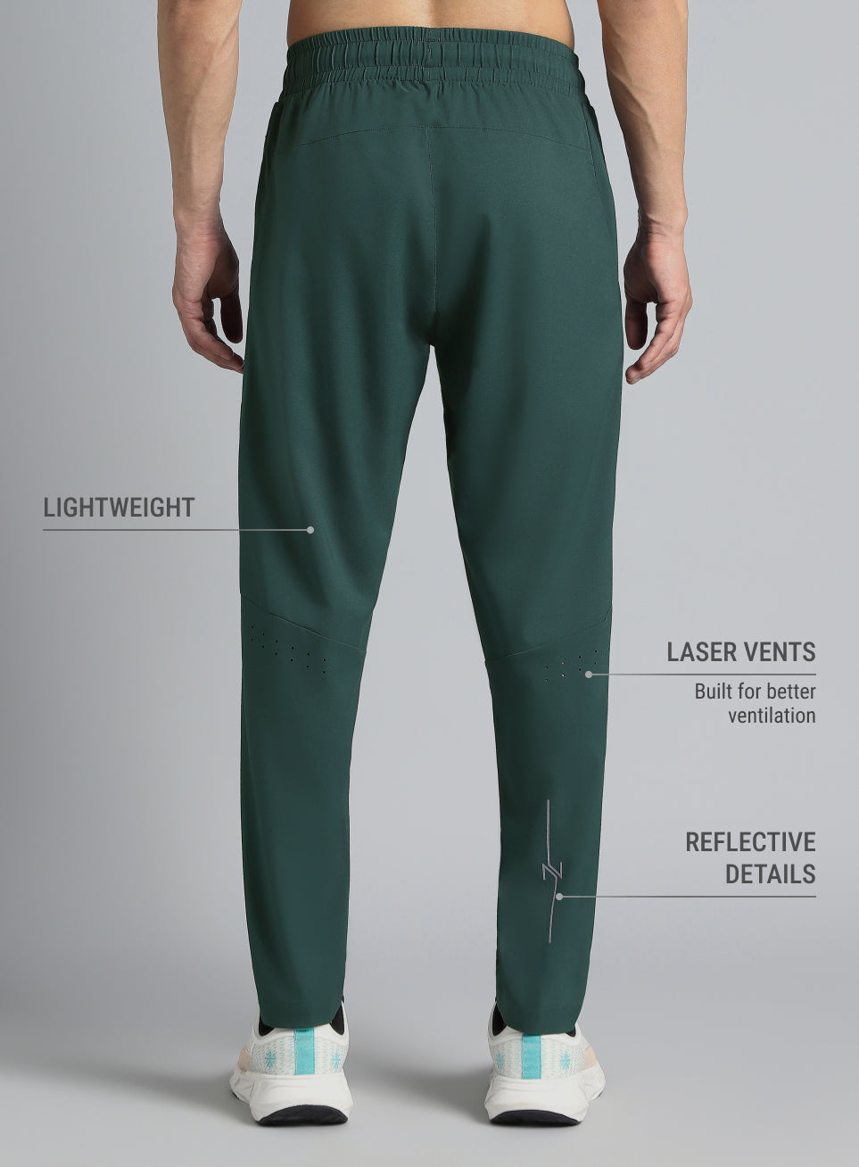 Men's Turquoise Pacer Running Trackpants