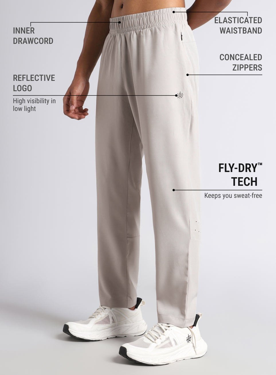 Men's Grey Impact Running Trackpants