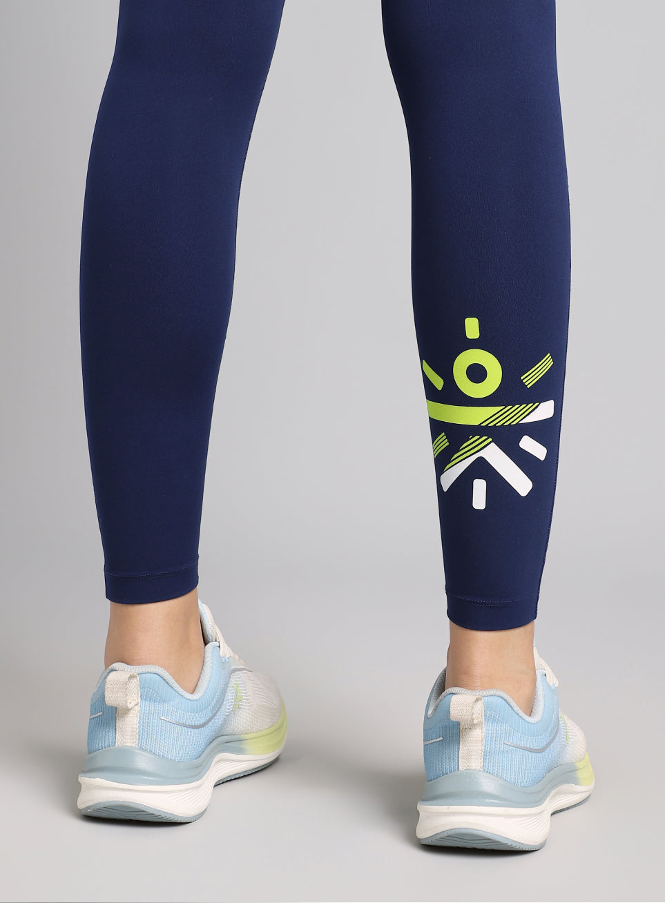 Women's Blue Graphic Print Active Tights