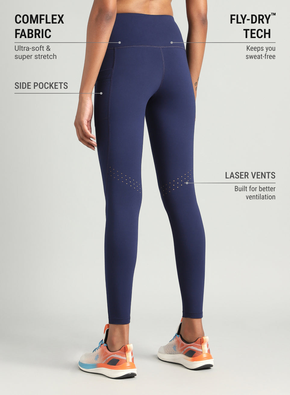 Women's Blue Run Beyond COMFlex Tights