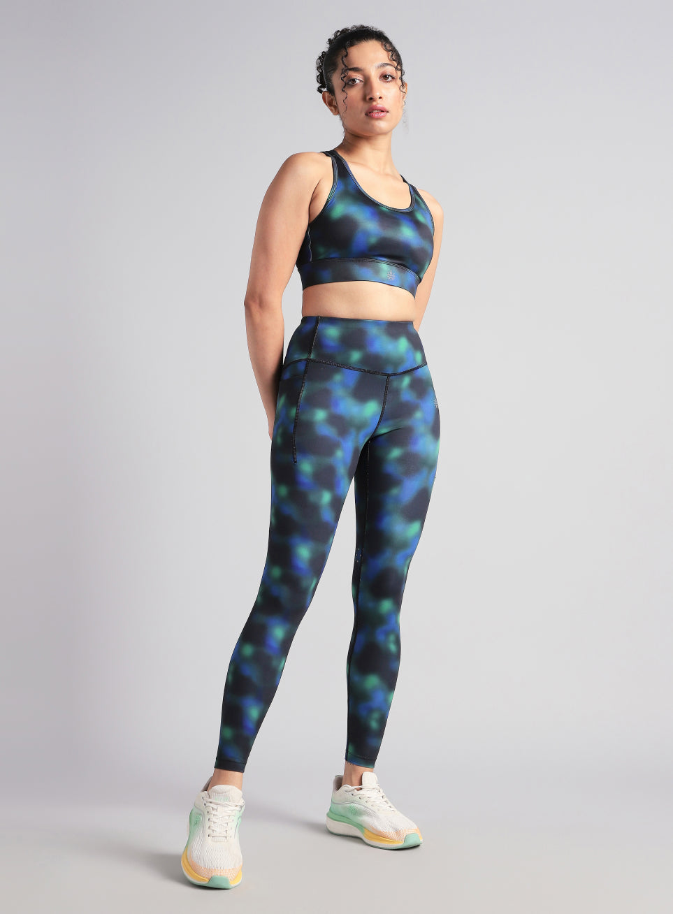 Women's Green AOP Runner's Pro COMFlex Tights