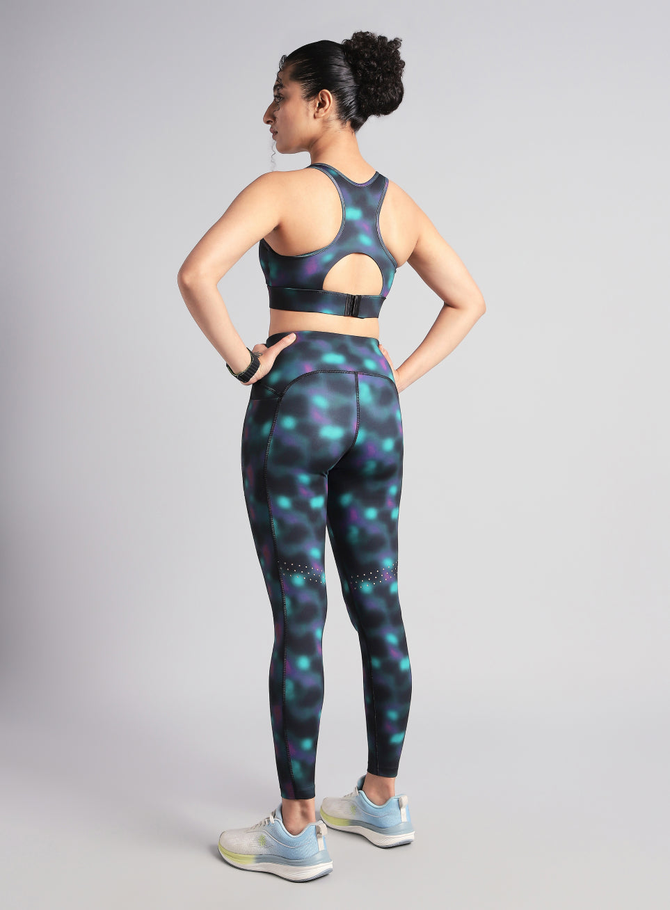 Women's Black AOP Runner's Pro COMFLlex Tights