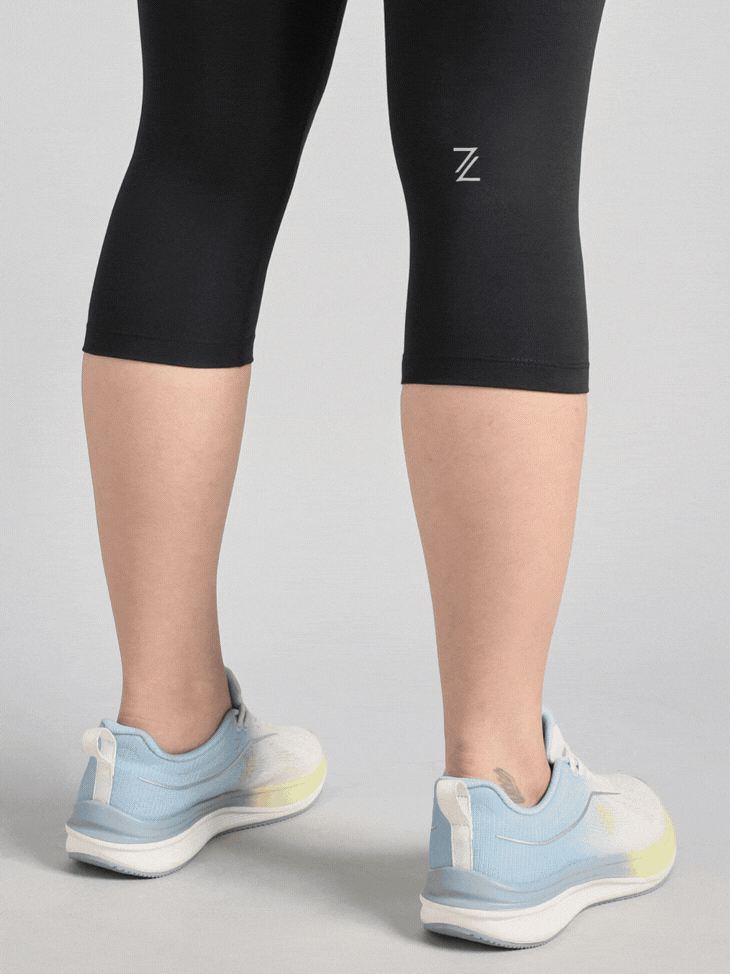 Women's Black Everyday Run Cropped Length COMFlex Tights