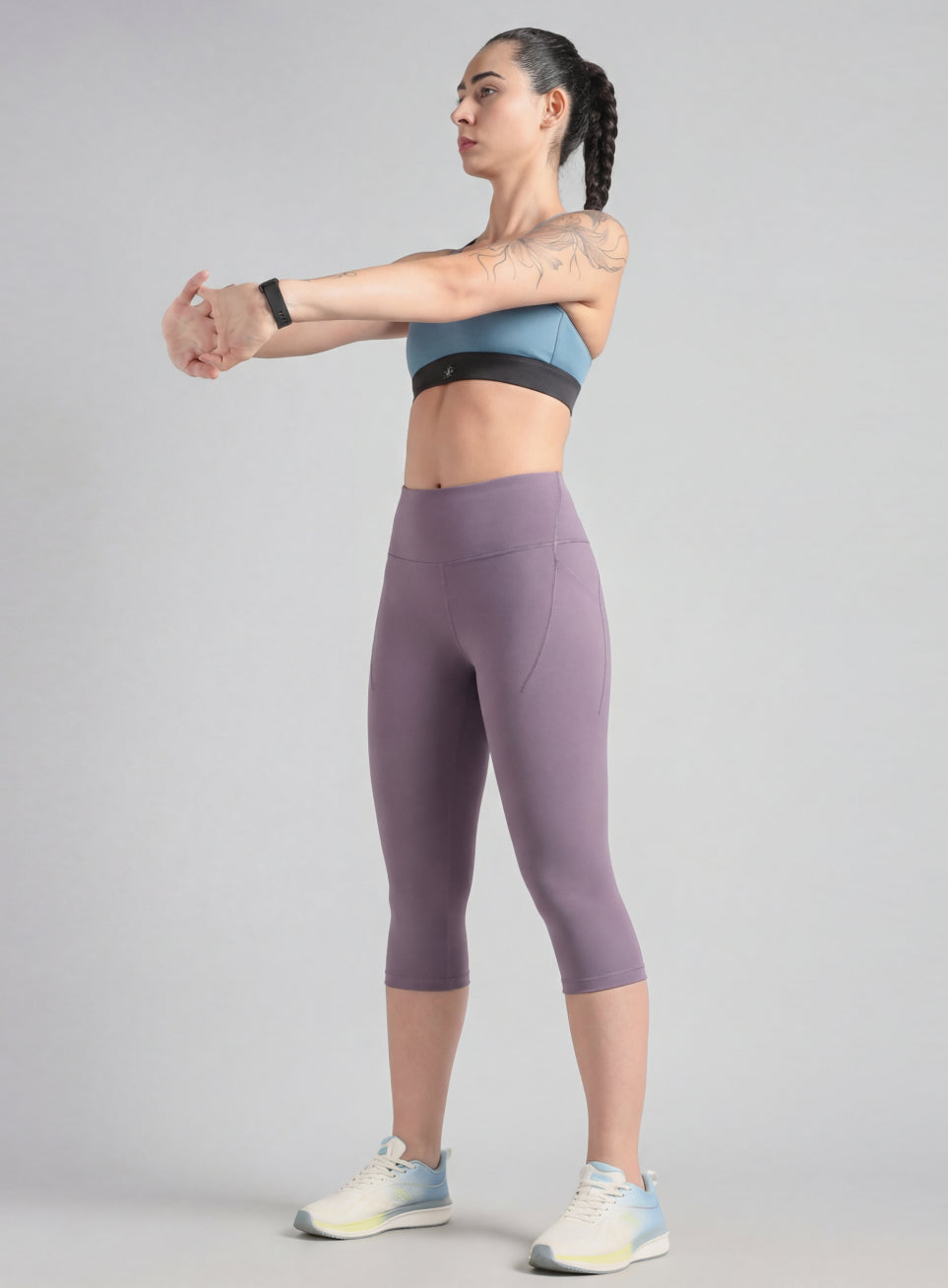 Women's Purple Everyday Run Cropped Length COMFlex Tights