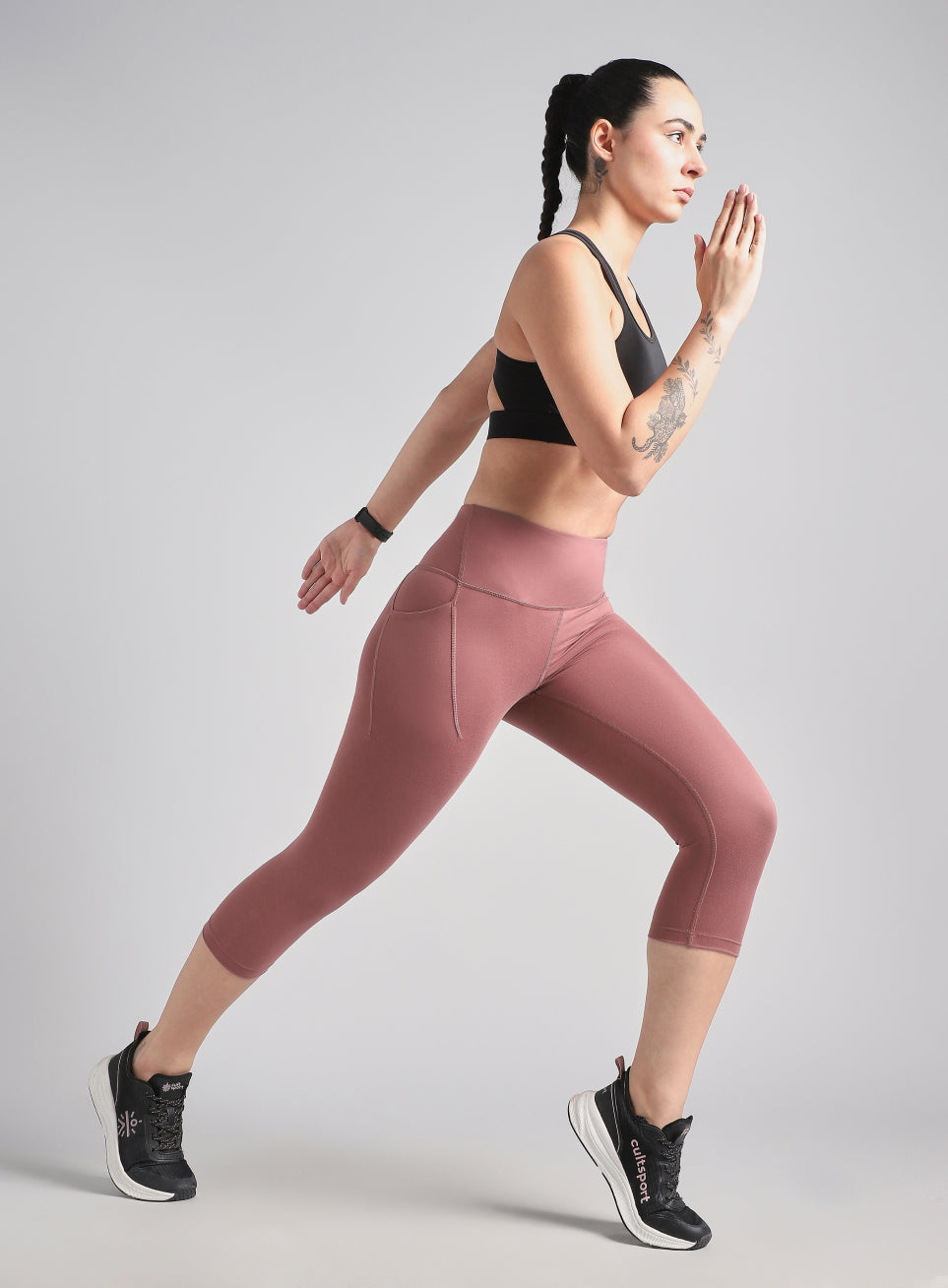 Women's Brown Everyday Run Cropped Length COMFlex Tights