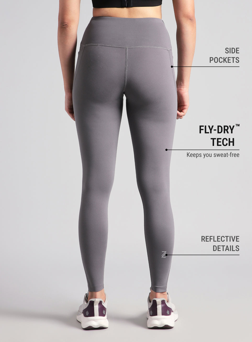 Women's Grey Pace Pro COMFlex Tights