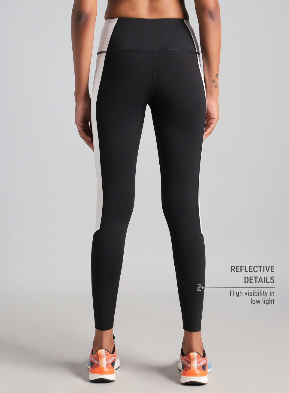 Women's Black Colourblock Runner's Pro Comflex Tights