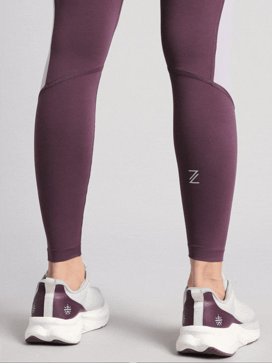 Women's Wine Colourblock Runner's Pro COMFlex Tights