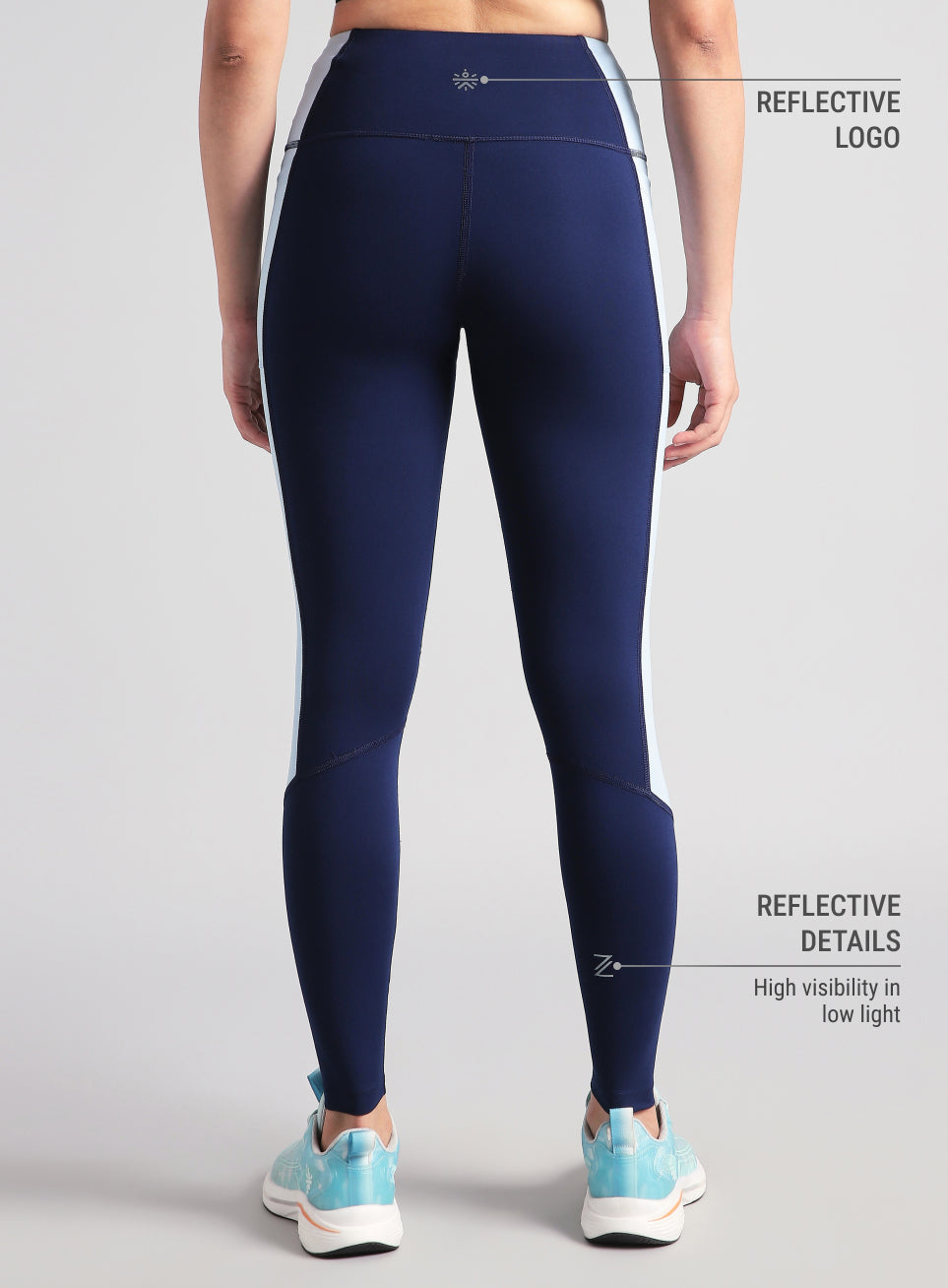 Women's Blue Colourblock Runner's Pro COMFlex Tights