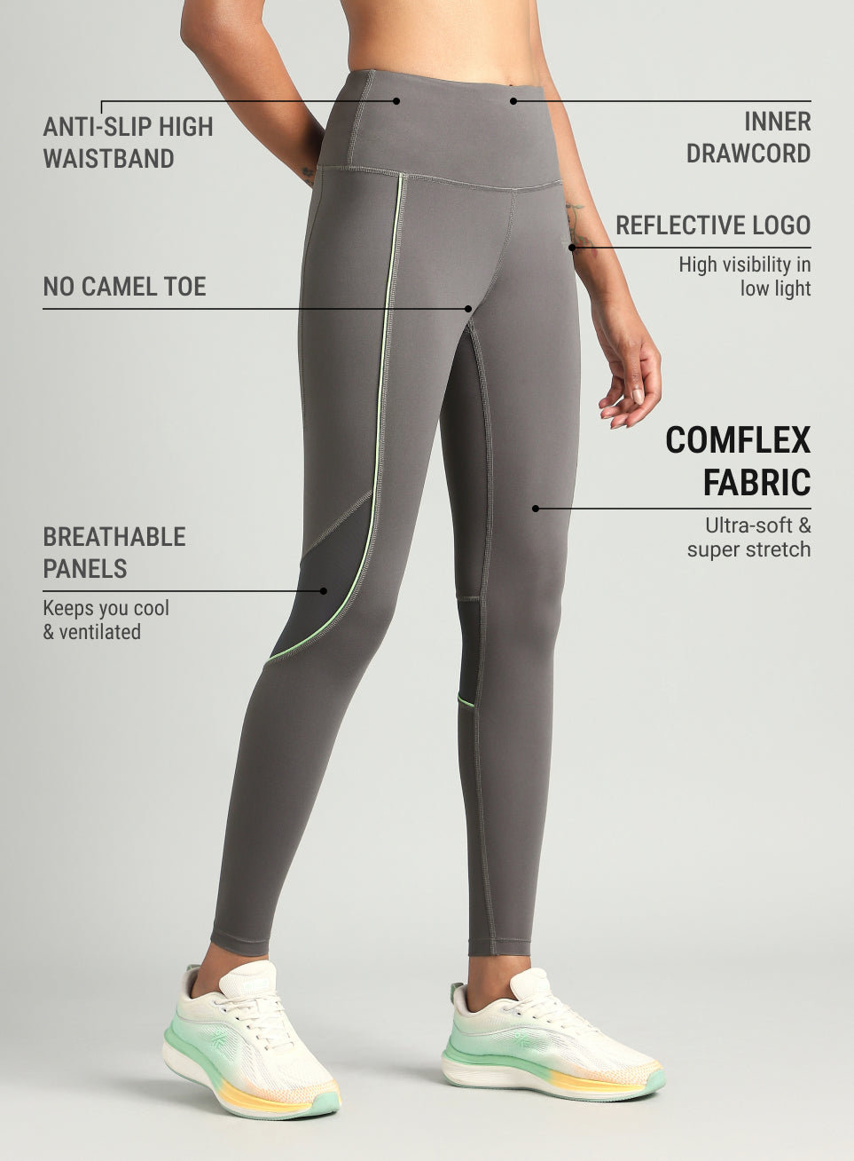 Women's Grey Run All Day COMFlex Tights