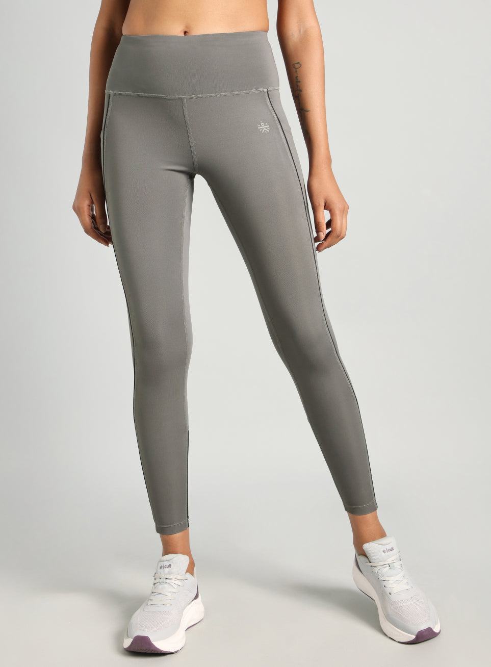 Women's Grey Pace Up Running comflex Tights
