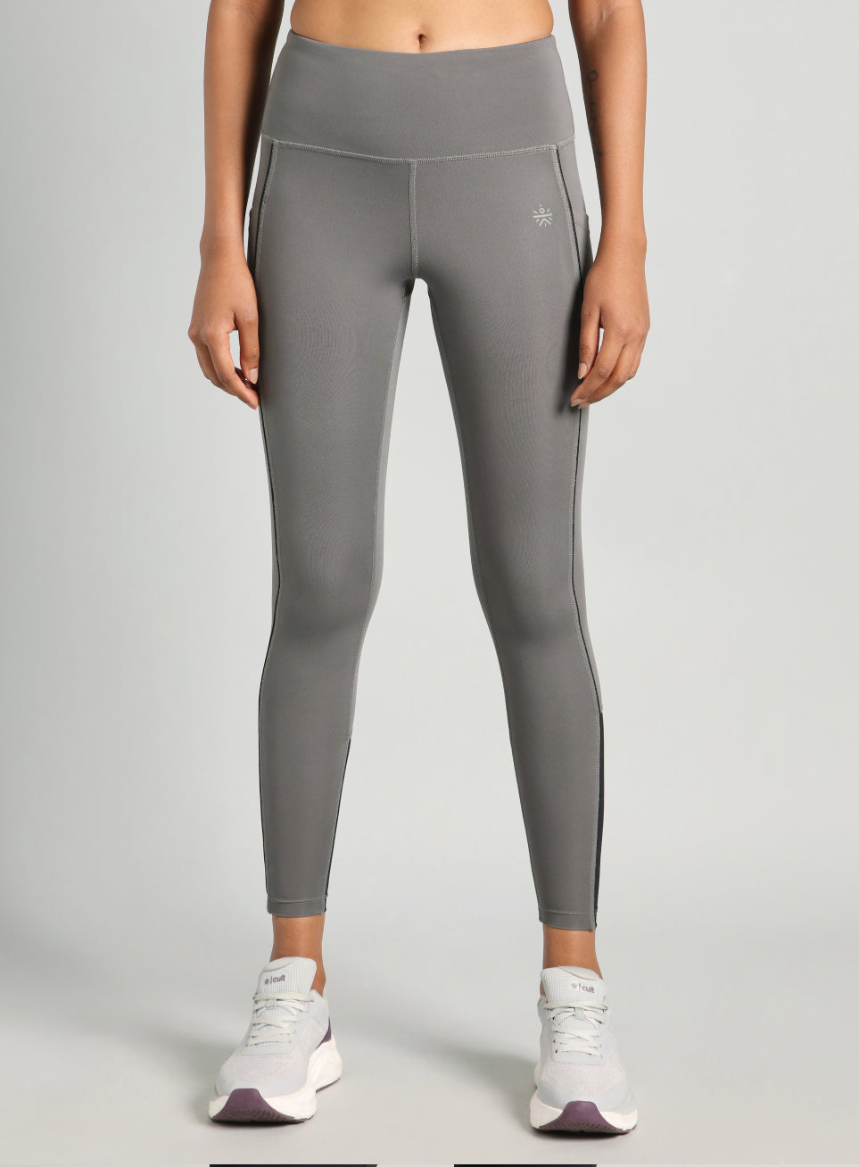 Women's Grey Pace Up Running comflex Tights