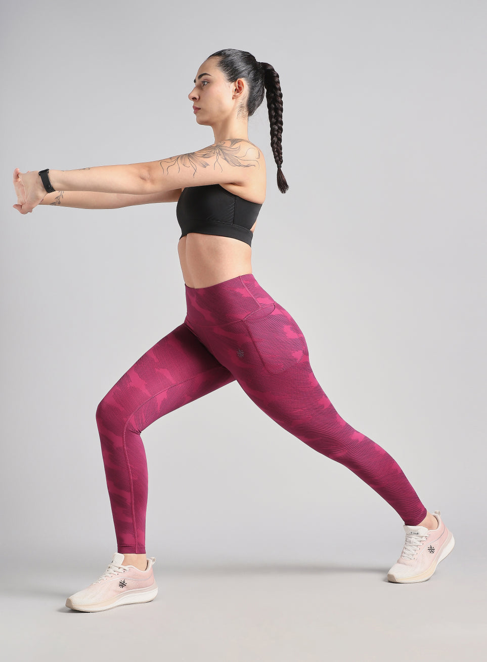 Women's Pink The Run Project Printed COMFlex Tights