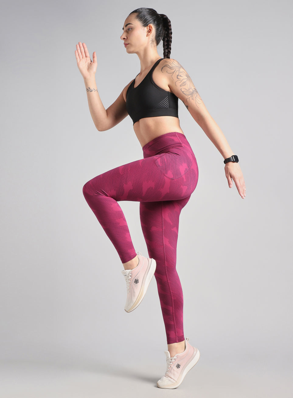 Women's Pink The Run Project Printed COMFlex Tights