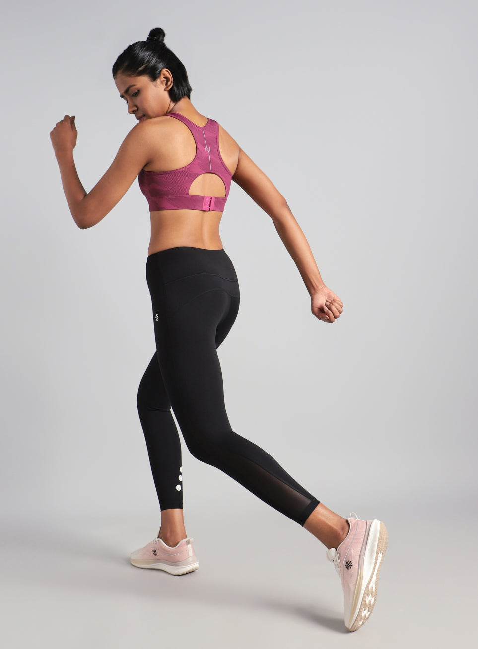 Women's Pink Urban Camo Running High Support Bra
