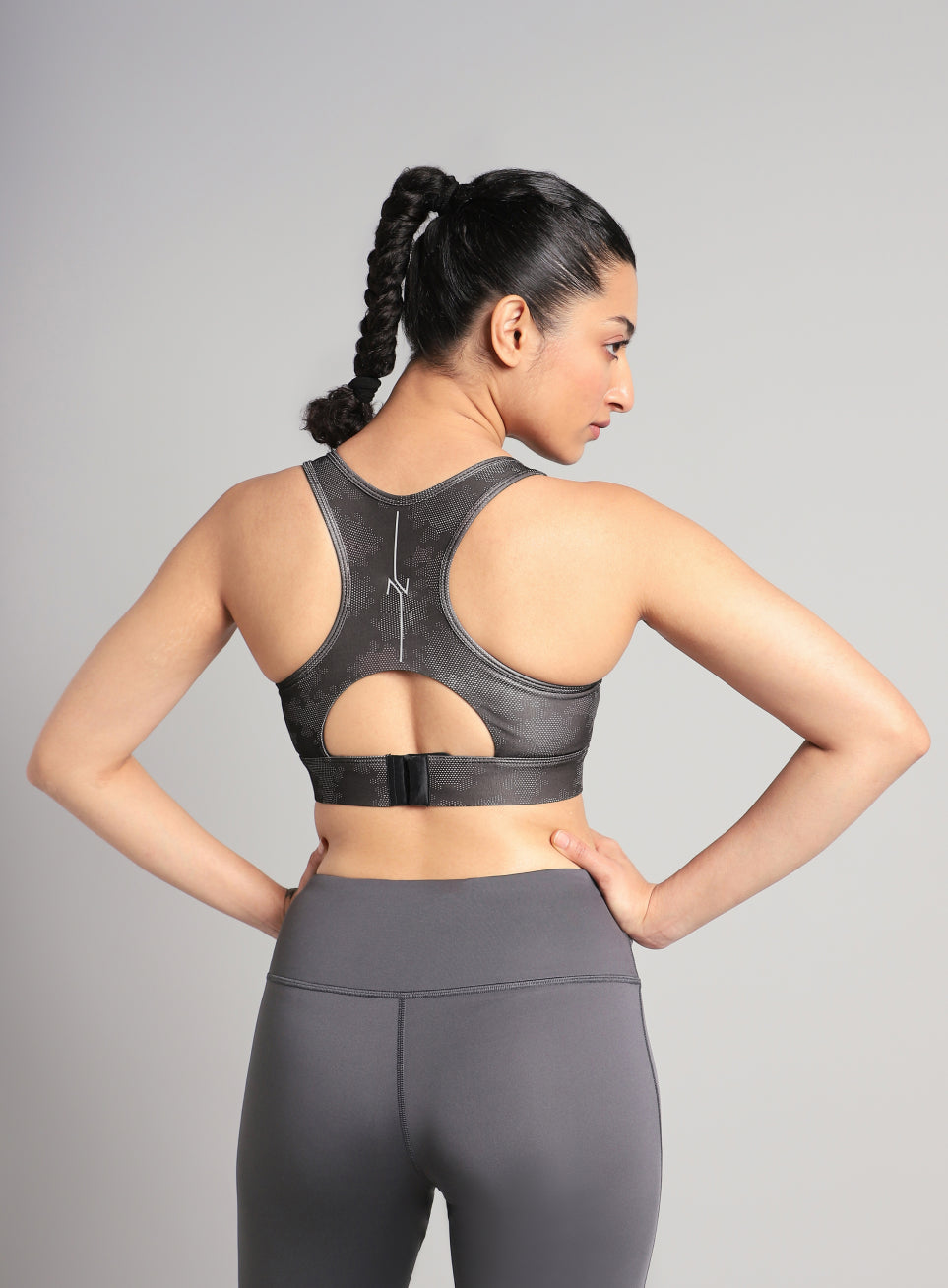 Women's Black Urban Camo Running High Support Bra