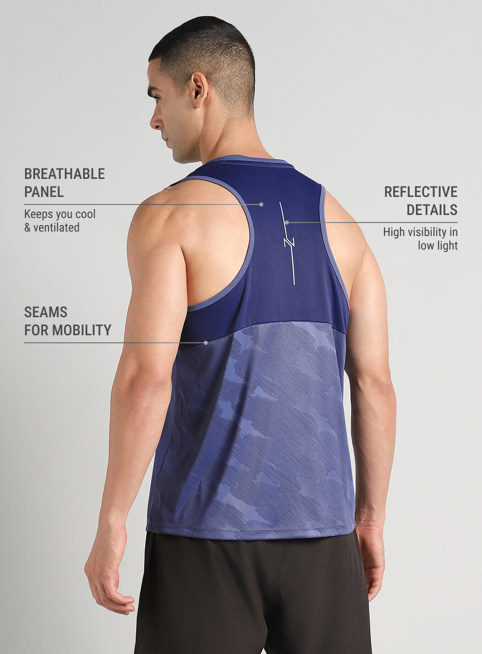 Men's Navy Urban Camo Motion Forward Running Tank