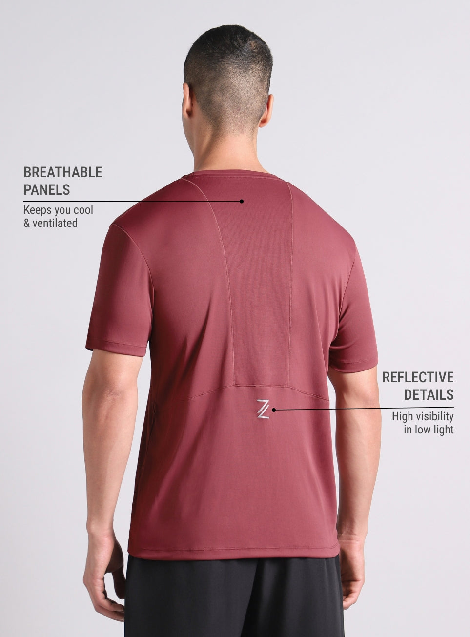 Men's Maroon Runner's Essential Trail Run T-shirt